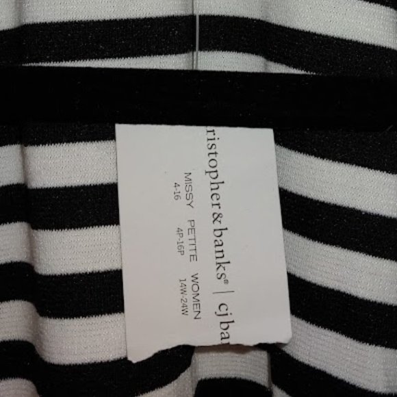 Christopher & Banks Size Large, black and white striped blazer - Picture 7 of 7
